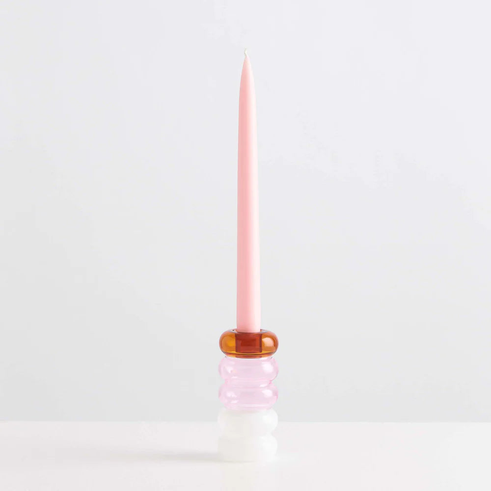 Grande Pauline Candleholder (Amber, Pink, White)